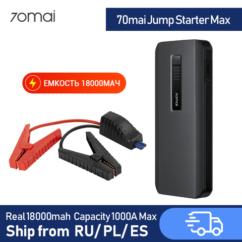 70mai Jump Starter Max 18000mah 1000A 70 Mai car Jump Starter Power Bank Car 8.0L Auto Buster Car Emergency Booster ► Photo 1/6