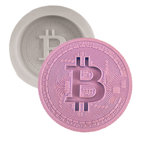 Bitcoin shape lace Resin silicone mold DIY cake chocolate Mousse dessert bread fondant mold kitchen Baking decoration tool ► Photo 1/1