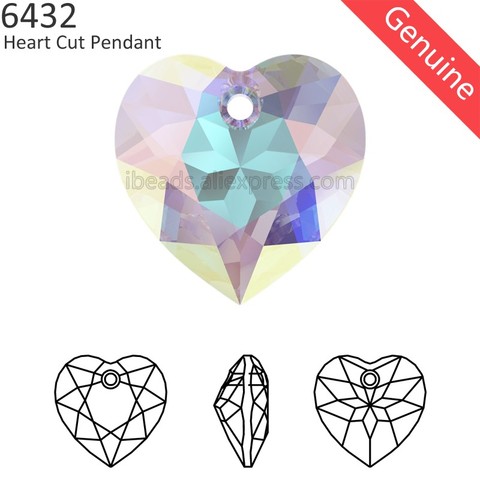 New (1 piece) 100% Original Crystal from Swarovski 6432 Heart Cut Pendant loose rhinestone charm for DIY necklace jewelry making ► Photo 1/6