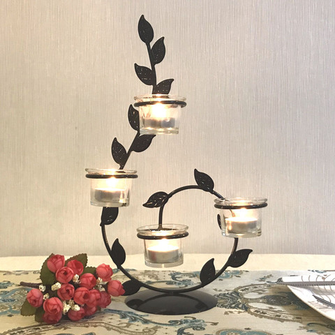 Creative European Metal Candle Holder Leaf-Shaped Candlestick Valentine's Day Wedding Decoration ► Photo 1/5