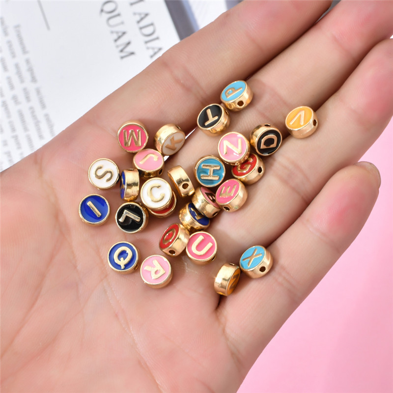 100pcs/lot 4x7mm Acrylic Spacer Beads Letter Beads Oval Alphabet Beads For  Jewelry Making DIY Handmade Accessories