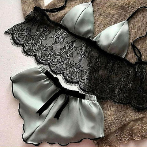 underwear for women Women Lace Underwear V-neck Bra Thong Short