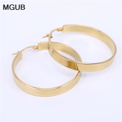 MGUB 20mm-40mm stainless steel jewelry earrings women fashion jewelry Gold color simple popular LH138 ► Photo 1/6