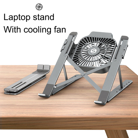 Foldable Desktop Laptop tablet Stand With Cooling Fan Heat Dissipation For HP DELL MacBook Air Pro Stand Notebook Holder Cooler ► Photo 1/6