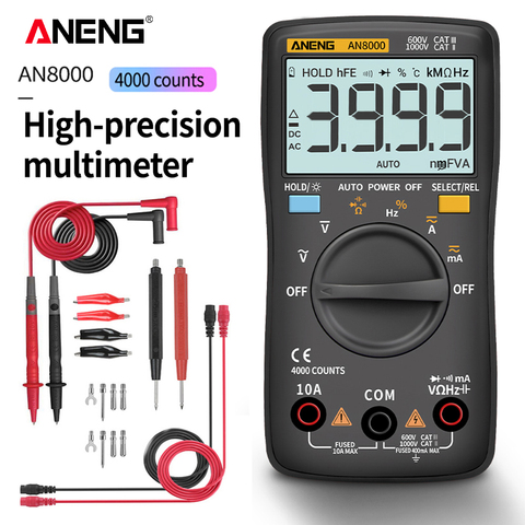 ANENG AN8000 Digital Multimeter 4000 counts profesional capacitor tester esrs meter richmeters inductance meter digital tester ► Photo 1/6