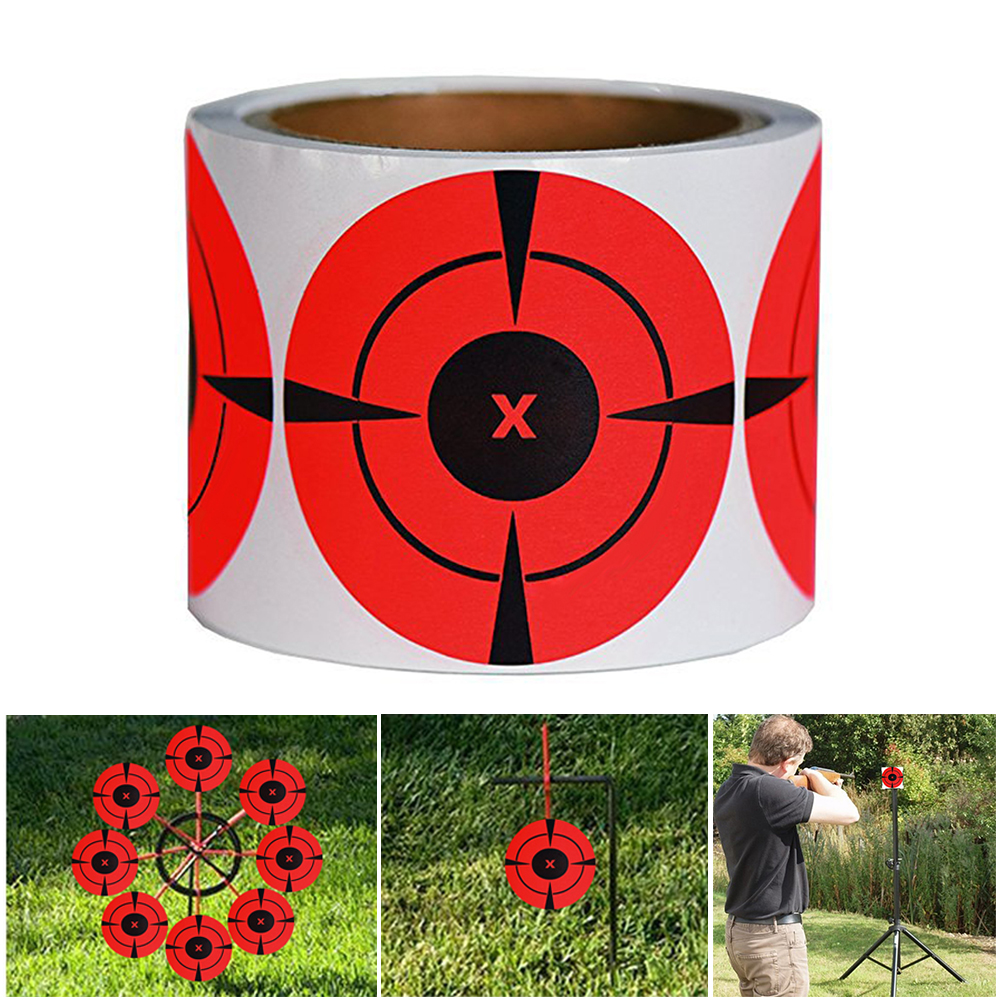 250pcs/Roll Shooting Adhesive Targets Splatter Reactive Target/Sticker 7.5cm Bow 