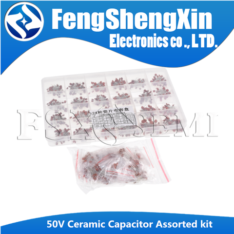 24value*40pcs=960pcs 50V Ceramic Capacitor Assorted kit Assortment Set + Box 30values*10pcs=30pcs 2P,5P,10P,15P,22P,30P,33P ► Photo 1/6