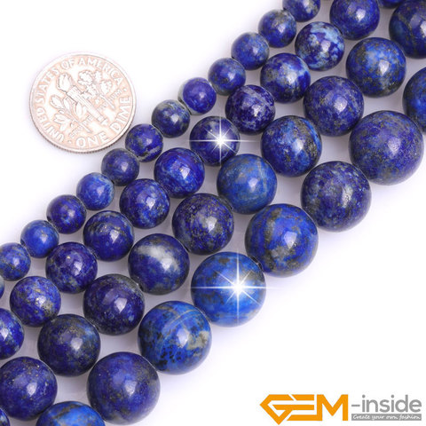 2mm Big Hole Natural Lapis Lazuli Round Bead For Jewelry Making Strand 15 inch DIY Bracelet Necklace Jewelry Loose Beads 6mm 8mm ► Photo 1/6