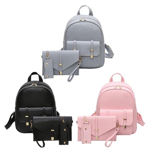 Backpacks 3pcs/set Leather Female PU Shoulder Bags Women Handbags Fashion  School