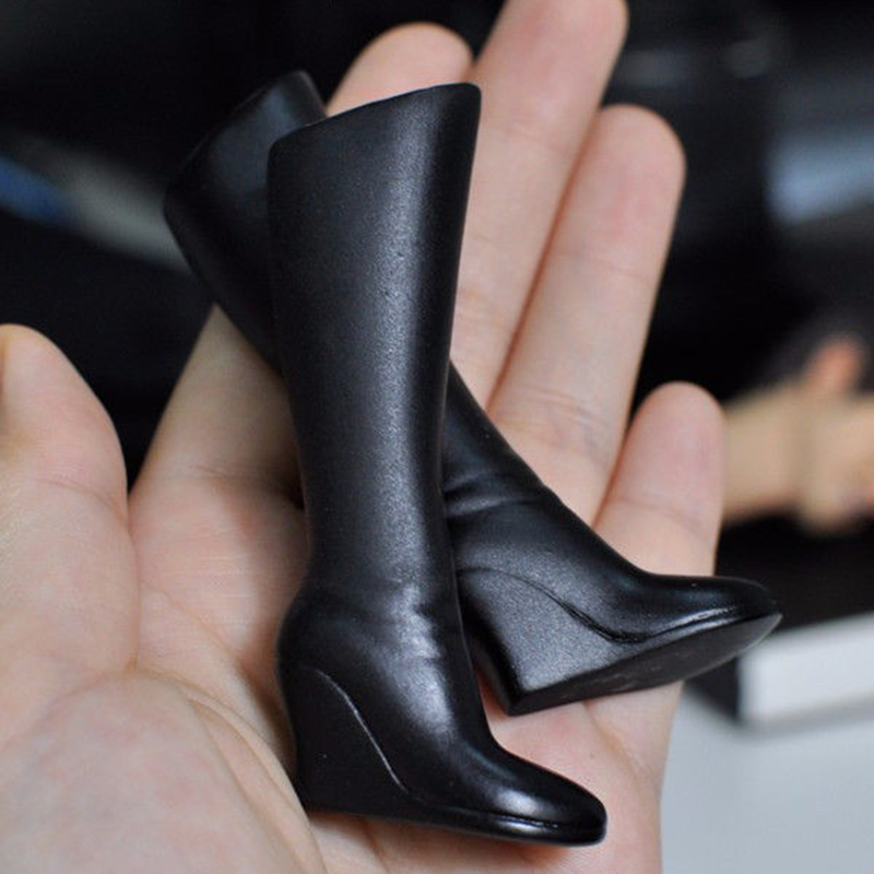 1/6 Scale Female Black Leather Lingerie Long Hollow Boots Set Fit 12" Figures 