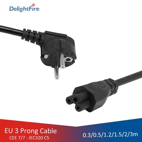 EU Extension Cord IEC320 C5 Cable 2 Pin Power Cord Power Supply Cable 220V For PC Computer Printer Sony Lenovo Samsung Adapter ► Photo 1/6