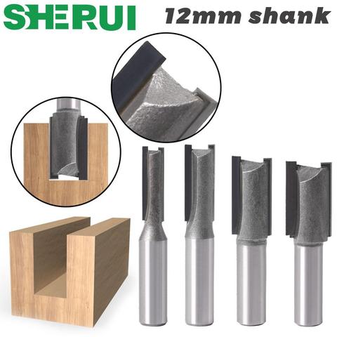 1pc 12mm Shank 2 flute straight bit Woodworking Tools Router Bit for Wood Tungsten Carbide endmill milling cutter ► Photo 1/6