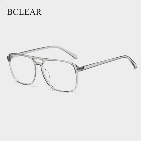 BCLEAR Ultra-Light TR90 Retro Black Transparen Double Beam Men Glasses Frames For Prescription Eyeglasses Optical Eyewear H8024 ► Photo 1/6