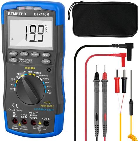 Auto Ranging Automotive Multimeter For Dwell Angle Pulse Width Tach Temperature Duty Cycle Voltage Current Resistance Test ► Photo 1/6