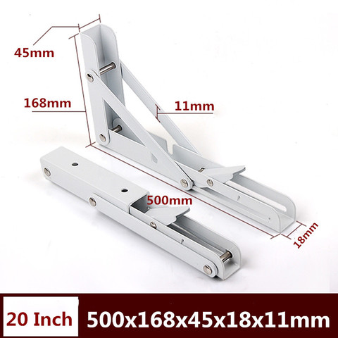 2PCS, 200-500mm Length Triangle Folding Angle Bracket Adjustable Wall Mounted Durable Bearing Shelf Bracket DIY Home Table Bench ► Photo 1/6