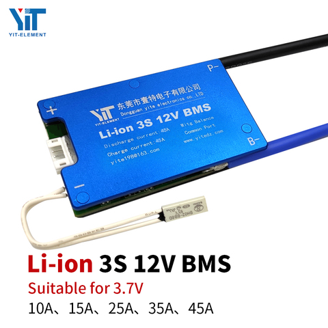 3S 12V Lithium battery 3.7V power protection board temperature protection equalization function overcurrent protection BMS PCB ► Photo 1/6