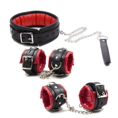 Soft Sponge Sex Handcuffs Ankle Cuffs Bondage With Chain Collar Restraints Sex Toys for Couple Adult Games Bdsm Bondage Set ► Photo 1/6