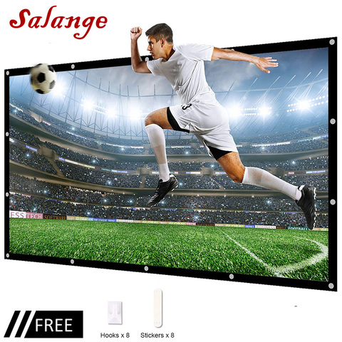Salange Projector Screen Portable pantalla proyector 60 100 120 inch 16:9,Polyester Outdoor Movie Screen For Travel Home Theater ► Photo 1/6