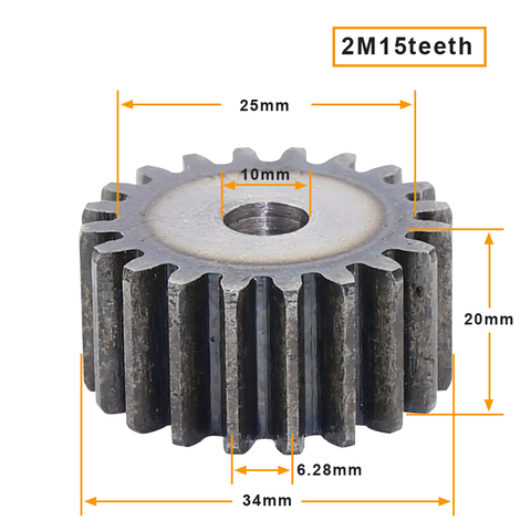 2M15 teeth  gear  process hole low carbon steel material  spur gear without step ► Photo 1/4