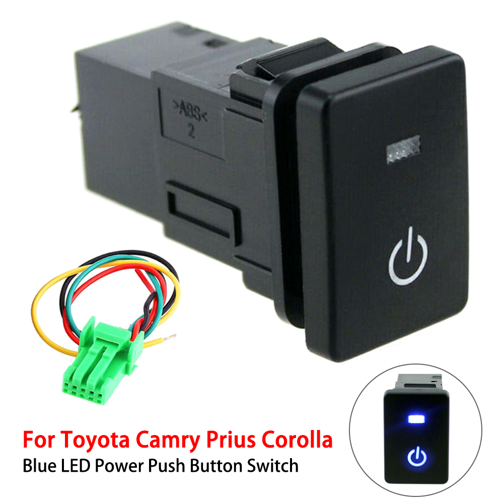 SALE Blue LED Power Lights Push Button Switch Laser For Toyota Camry Prius Corolla Car Accessories Wholesale Quick Delivery ► Photo 1/6