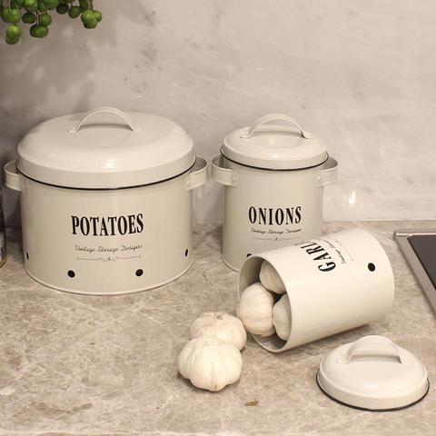 Canister Sets Food Storage Container Potatoes Onions Garlic Jar Snack Organizer Kitchen Utensils ► Photo 1/6