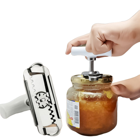 Adjustable Bottle Cap Opener Stainless Steel Lids Off Jar Opener