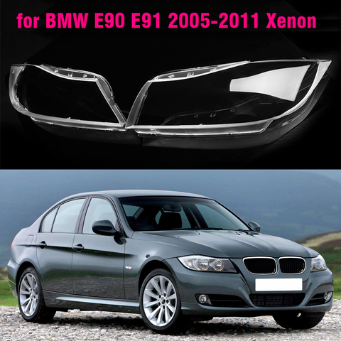 Car Front Headlight Lens Cover xenon For BMW E90 3 2005 2006 2007 2008  glass Auto Shell Headlamp Lampshade transparent ► Photo 1/4