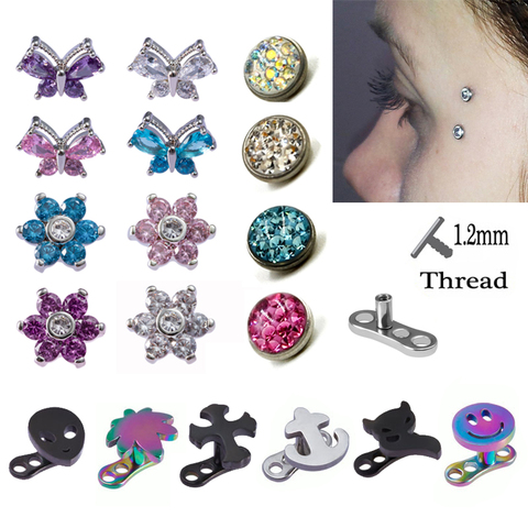 1PC Dermal Anchor Top Piercing Skin Diver Surface Ring Micro Retainers & Hide-it In Body Implant with Base Stud Body Jewelry 16G ► Photo 1/6