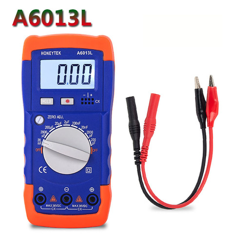 A6013L Meter Capacitance Tester 1999 Count LC With Set Of Probes Feelers 200pF-20mF Capacitor Meter Data HOLD With LCD Backlight ► Photo 1/6