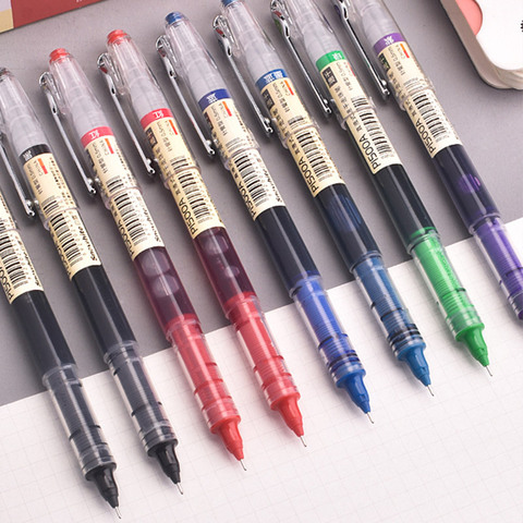 12 Colors/set Ink Straight Liquid Gel Pen Set Colorful Liquid Roller Pen  0.5mm Rollerball Pens for School Office Stationery