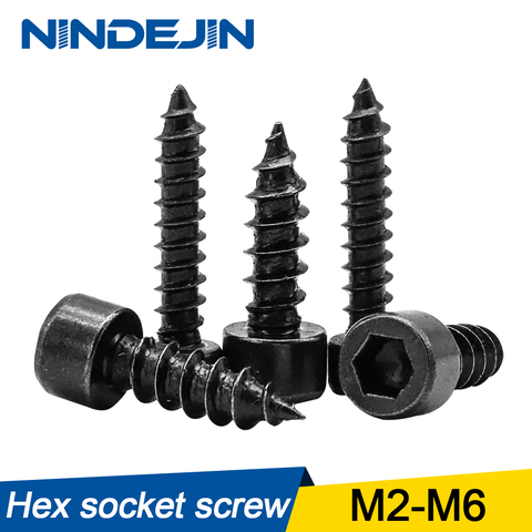 15-50pcs M2 M2.6 M3 M3.5 M4 M5 M6 Hex Hexagon Socket Cap Head Self Tapping Screw 8.8 Grade Black Carbon Steel Allen Head Screw ► Photo 1/6