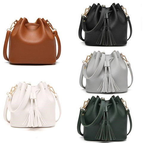 Vintage Tassel Crossbody Bucket Bag Luxury Woman Bag Female Shoulder Handbags Drawstring Messenger Crossbody Bags Sac Main ► Photo 1/6