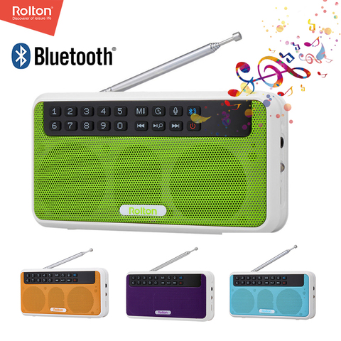 Rolton E500 6W Portable Digital FM Radio Wireless Bluetooth Speaker AM Receiver Recording HiFi Stereo TF USB Music Player for PC ► Photo 1/6