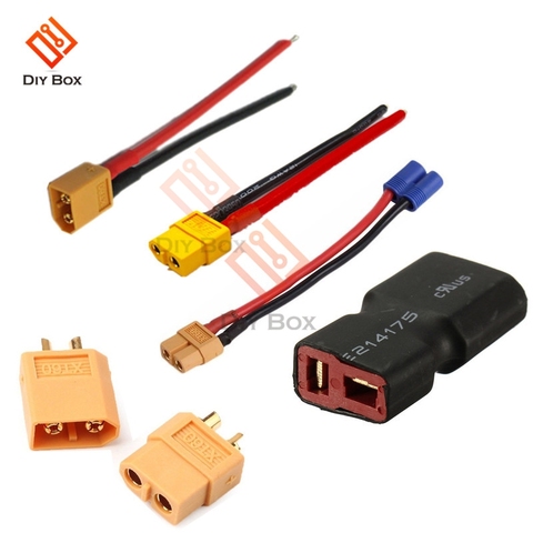 RC XT60 EC2 Connector Male to Female to Deans Plug T Connector Adapter for Car Plane Lipo Battery ► Photo 1/1