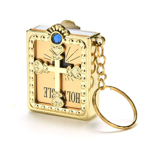 Special   Mini Holy Bible Keychain English Religious Miniature Paper Spiritual Christian Jesus Cover Keyring Gift ► Photo 1/6