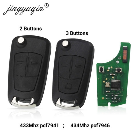 jingyuqin Car Remote PCF7941 Key for Opel/Vauxhall Astra H 2004-2009, Zafira B 2005-2013 PCF7946 Vectra C 2002-2008 Signium  ► Photo 1/5