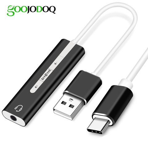 2 IN 1 USB External Sound Card USB C / USB 3.0 to 3.5mm Jack Audio Microphone Headphone Adapter for Macbook PC Laptop Sound Card ► Photo 1/6