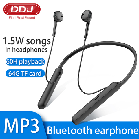 DDJ 5.0 Wireless Bluetooth Headphones HIFI Subwoofer Handsfree Call Multi-Function Button Hanging Neck Game Earphones with Card ► Photo 1/6