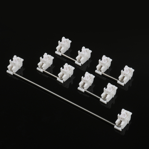 Plate mounted white Gateron Stabilizers Clear Satellite Axis 7u 6.25u 2u  For Mechanical Keyboard Modifier Keys ► Photo 1/5
