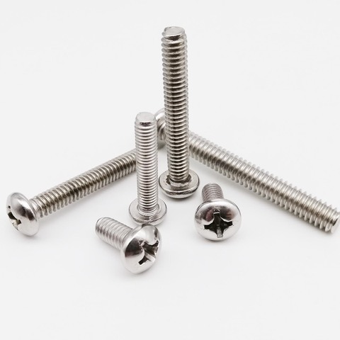 10/50pcs UNC 2#-56 4#-40 6#-32 8#-32 10#-24 12#-24 US Coarse Thread 304 Stainless Steel Cross Round Phillips Pan Head Screw Bolt ► Photo 1/6