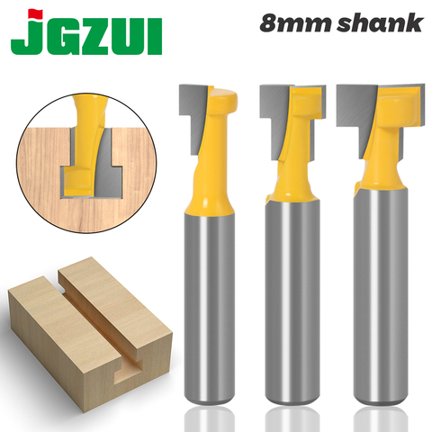 3pc 8mm Shank T-Slot Cutter Router Bit Set Hex Bolt Key Hole Bits T Slotting Milling Cutter for Wood Woodworking ► Photo 1/6