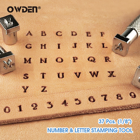OWDEN 37Pcs Leathercraft Alphabet Number Stamping Tool Set Metal Leather Seal Engraving Printing Mold Engraving Stamps ► Photo 1/6