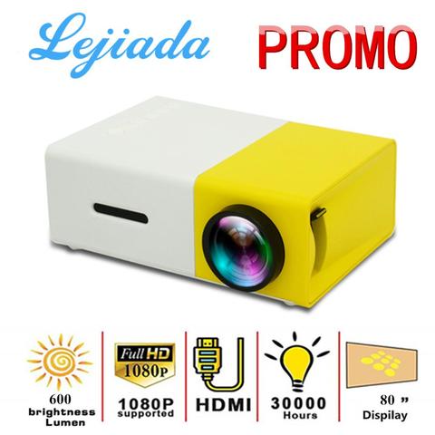 LEJIADA YG300 Pro LED Mini Projector 480x272 Pixels Supports 1080P HDMI USB Audio Portable Projector Home Media Video player ► Photo 1/6