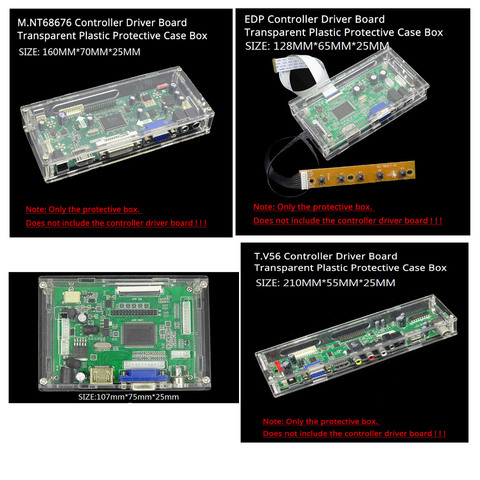 LED/LCD controller driver board transparent Acrylic protective box case For our M.NT68676 TV 2AV EDP controller driver board ► Photo 1/6