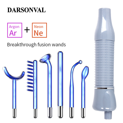 DARSONVAL Portable High Frequency Skin Therapy Machine FUSION Neon+Argon Wands -Anti Aging Remove Freckle Acne Face Skin Care ► Photo 1/6