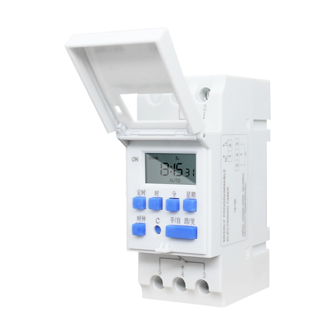 Electronic Weekly 7 Days Programmable Digital Industrial Time Switch Relay Timer Control AC 220V 16A Din Rail Mount ► Photo 1/6