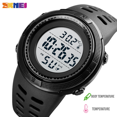 SKMEI LED Alarm Watches Men Body Ambient Temperature Tracker Mens Sport Digital Wristwatches Male reloj hombre 1251 Upgrade 1681 ► Photo 1/6