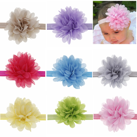 10cm baby Headband Chiffon Flowers Boutique DIY Flower Girls Headbands Elastic hair band  headwear Children Hair Accessories ► Photo 1/6