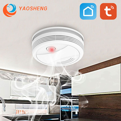 Tuya Smoke Detector Wifi Fire Alarm System Smokehouse For Home Office Portable Security Fire Alarm ► Photo 1/6