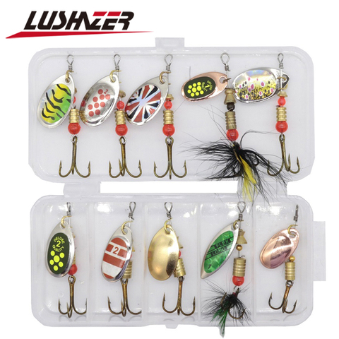 10pcs/lot LUSHAZER fishing spoon lures spinner bait 2.5-4g fishing wobbler metal baits spinnerbait isca artificial free with box ► Photo 1/6